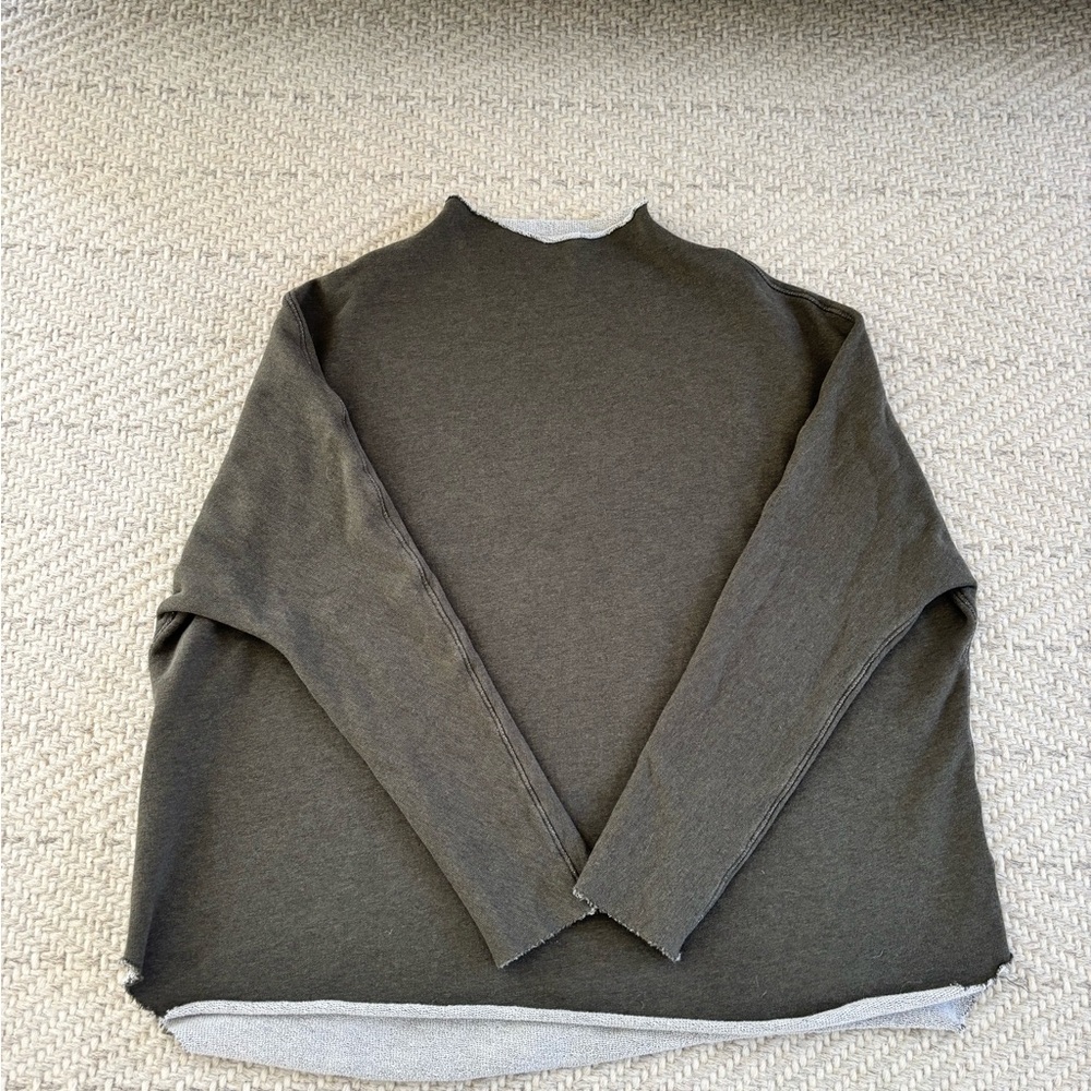 Frank & Eileen Olive Green Effie Capelet Triple Fleece